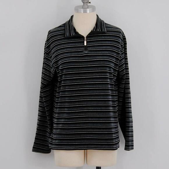 Vintage Pacer by Karen Scott Striped Pullover Jacket - Picture 1 of 5